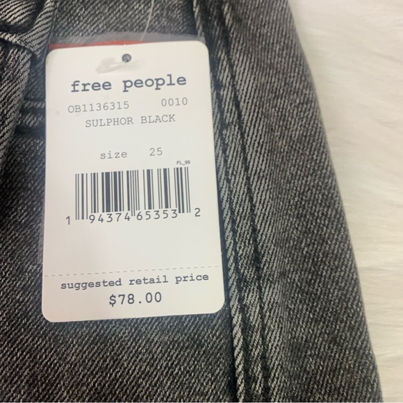 NWT WE THE FREE by Free People Sulphuric Black Parker Denim Wrap Jean Mini Skirt - Picture 5 of 9